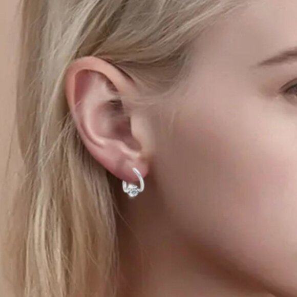 Lymphatic Germanium Magnetology Drainage Gold Electro-Plated Hoop Earrings - Picture 3 of 3